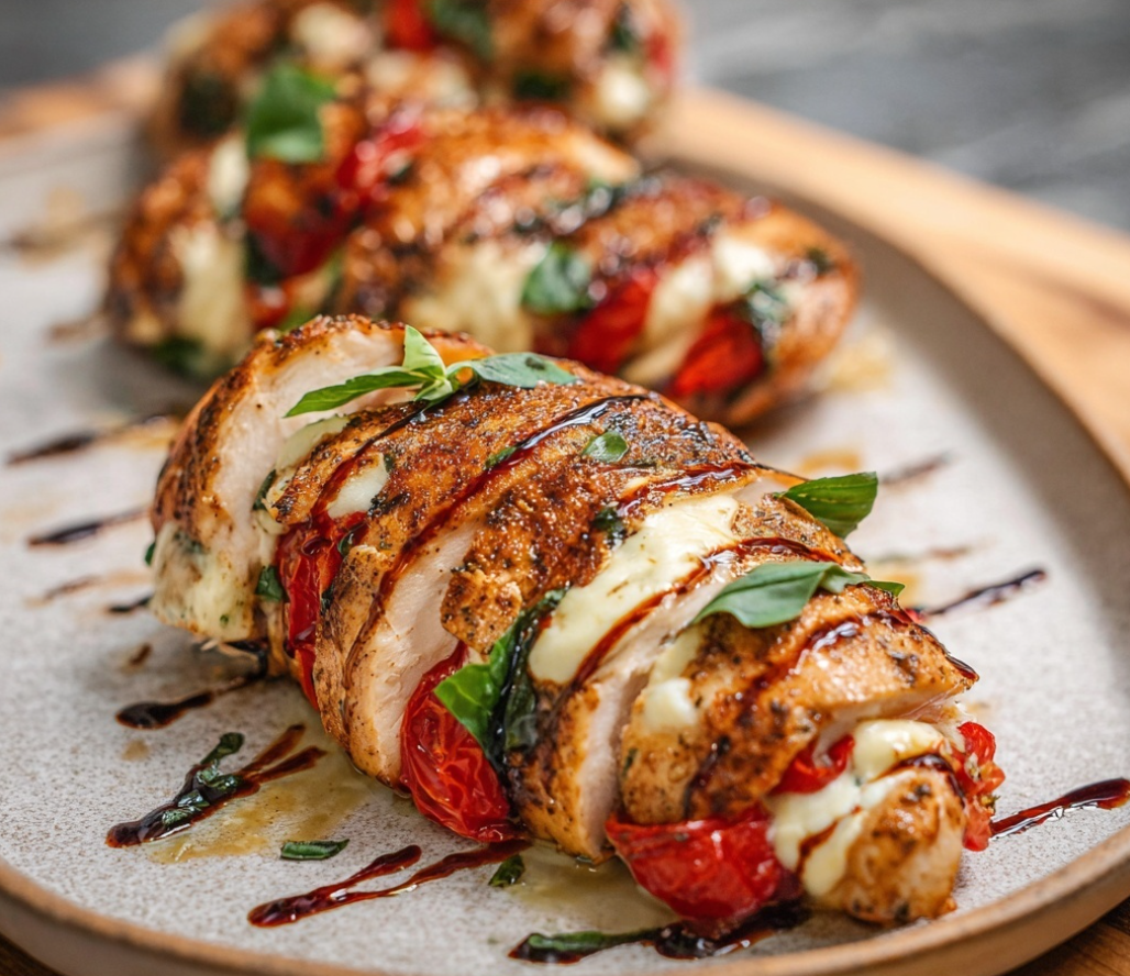 Impress with Easy Caprese Stuffed Chicken Dinner